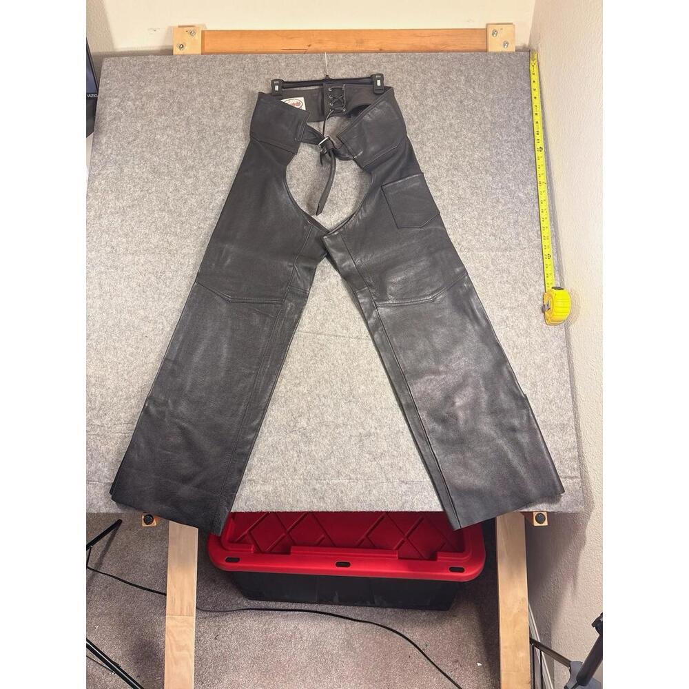 ROUTE 66 Black Leather Chaps Size 46